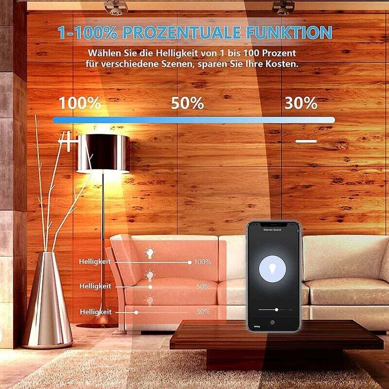 LED Dimmer Switch, Wifi Light LED Dimmer Switch Percentage Function With Timing Function, Wlan Voice App Control