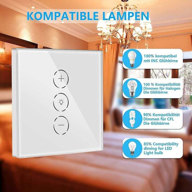 LED Dimmer Switch, Wifi Light LED Dimmer Switch Percentage Function With Timing Function, Wlan Voice App Control