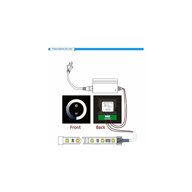 Dimmable Light, Dimmable LED Touch Panel, Monochrome Dimming Wall Switch Controller, Dc 12V-24V Quiet Touch Panel LED