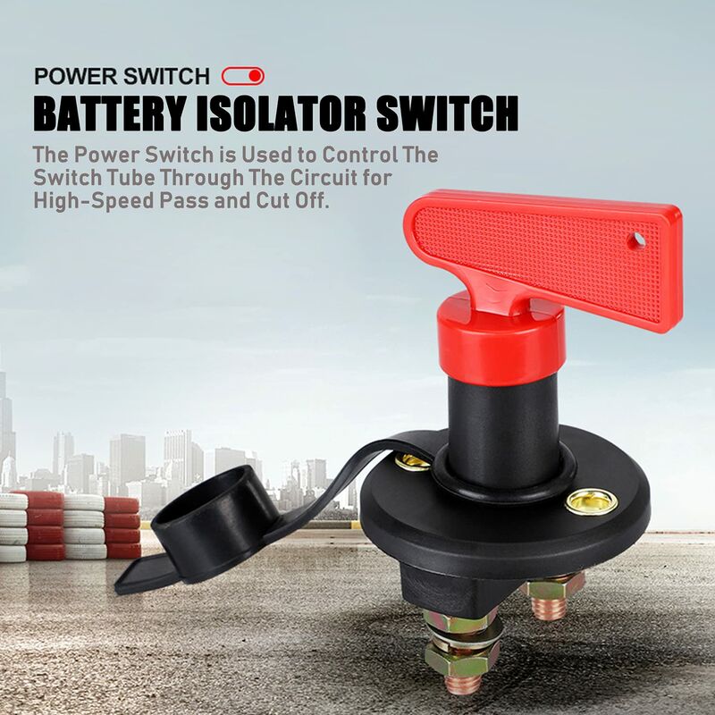 Battery Isolator Switch With 1 Key, 12V/24V Automotive Car Battery Cut Off Switch Emergency Power Cut Off Switch With