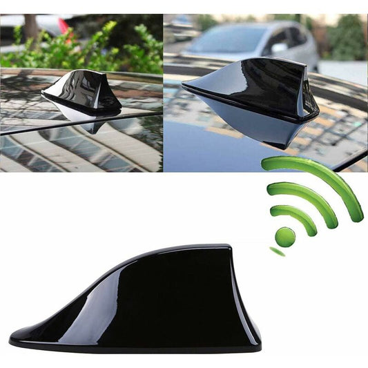 Universal Shark Fin Car Antenna - Fm/Am Radio Aerial With Waterproof Adhesive Base For Car Suv Truck Van (Black)