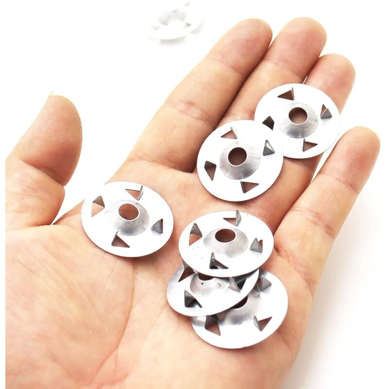 200 pcs 4-Prong Washers For Extruded Plasterboard, Thermal Insulation And Fixed Back Plate 28Mm