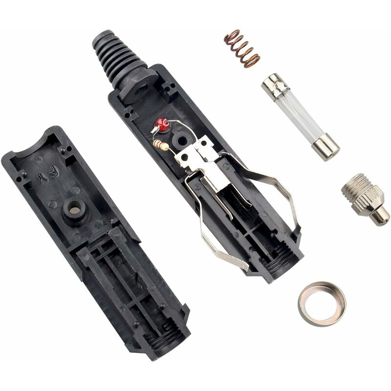 2 Pack Dc 12V Male Cigarette Lighter Socket Power Plug With 10A Red Fuse And LED Power Indicator