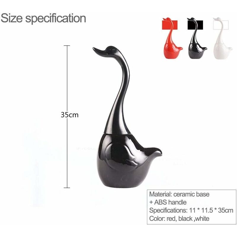 Swan Shape Toilet Brush Set, Toilet Brush Holder, Toilet Brush Holder And Stand, For Bathroom (Black)
