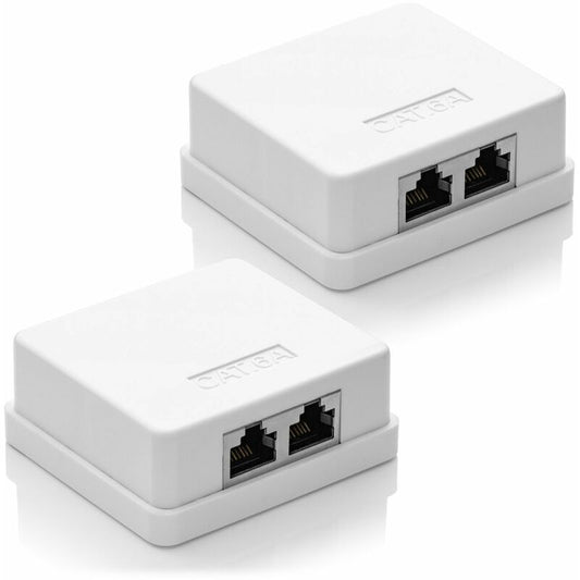 2 X Cat 6A Network Sockets, 2 X Rj45 Ftp Sockets, Shielded 10Gbit Lan Ethernet Wall Mount Cable, White