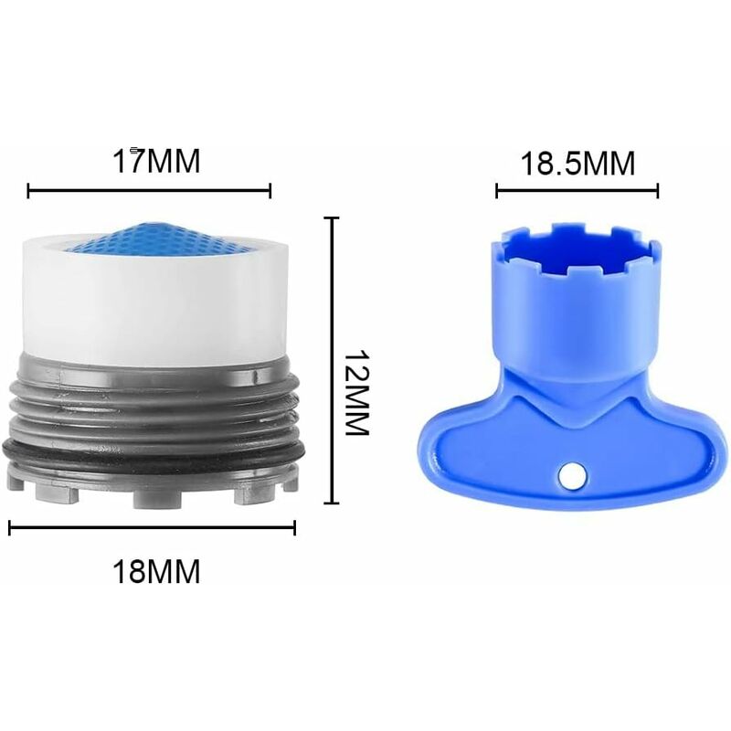 Faucet Aerator M18.5, 3 pcs Insert Nozzle Kitchen Faucet External Thread, Water Saver For Faucet With 1 Faucet Wrench,