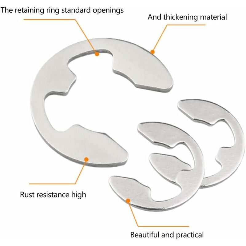 120 pcs 10 Different Sizes Stainless Steel Lock Washers With Box For Wave Groove Machine Automotive Application (Silver)