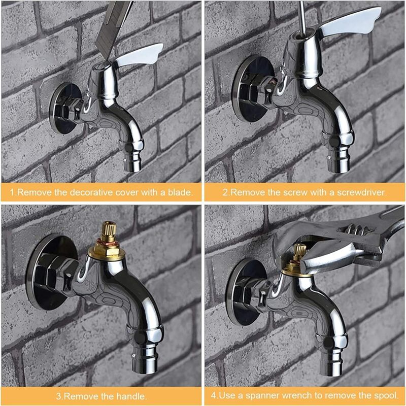 Ceramic Disc Head, Pair Of Universal Replacement Ceramic Faucet Cartridges, 1/2" Quarter Turn 20 Notches X 51Mm