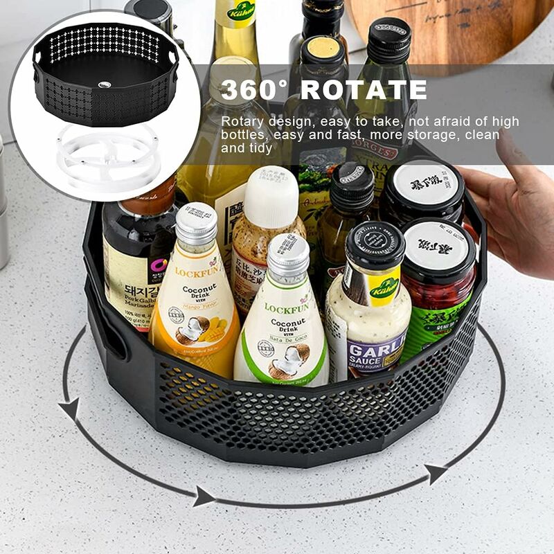 Turntable, Plastic ROtating Spice Organizer For Spices Condiments Kitchen Storage, Kitchen Cupboard Turntable, Spice