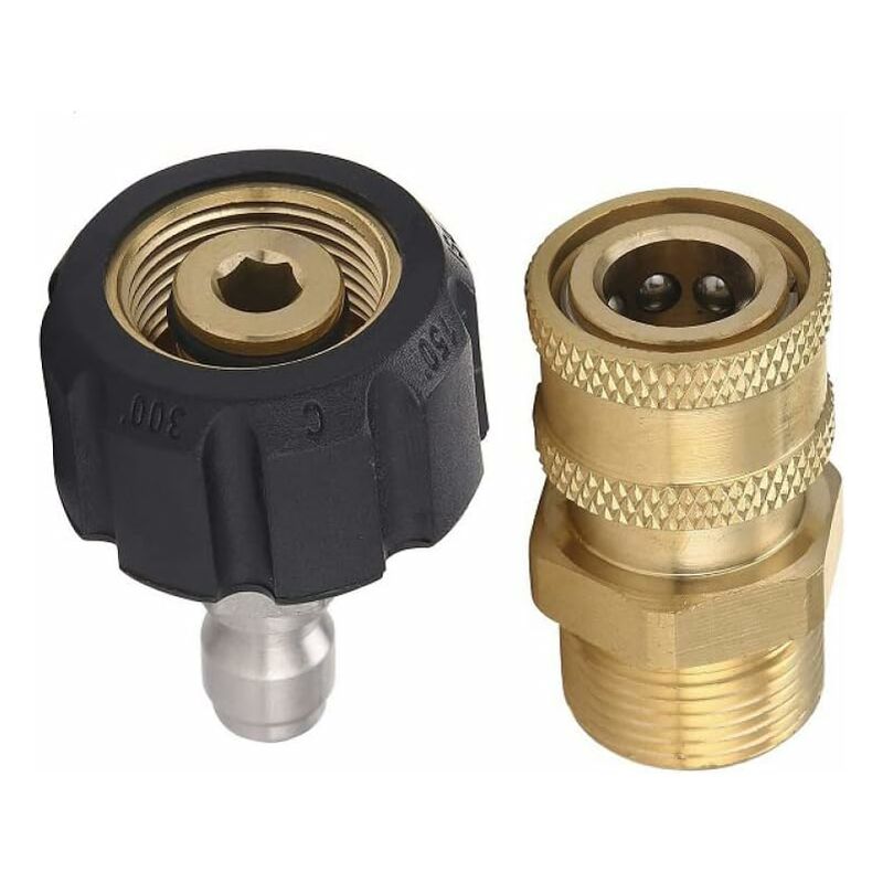 M22-14 Pressure Washer Adapter Set, 3/8 Quick Connect Swivel Adapters, Male High Pressure Water Gun, Garden Hose