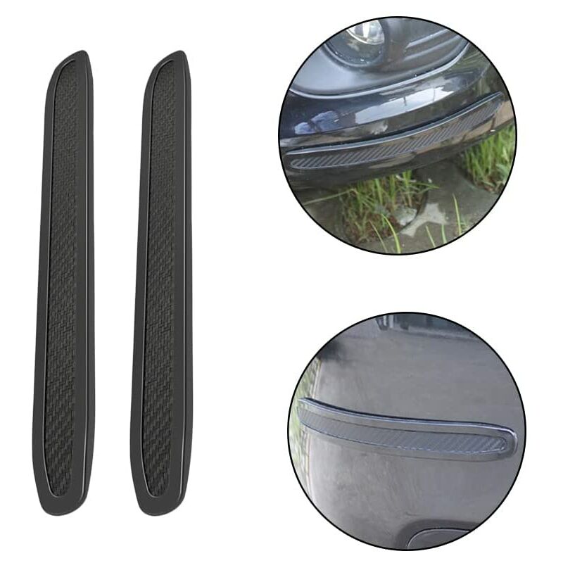 Car Bumper Protector 2 Pieces Universal Flexible Car Bumper Protector Strip Bumper Guard Protector Carbon Fiber Front