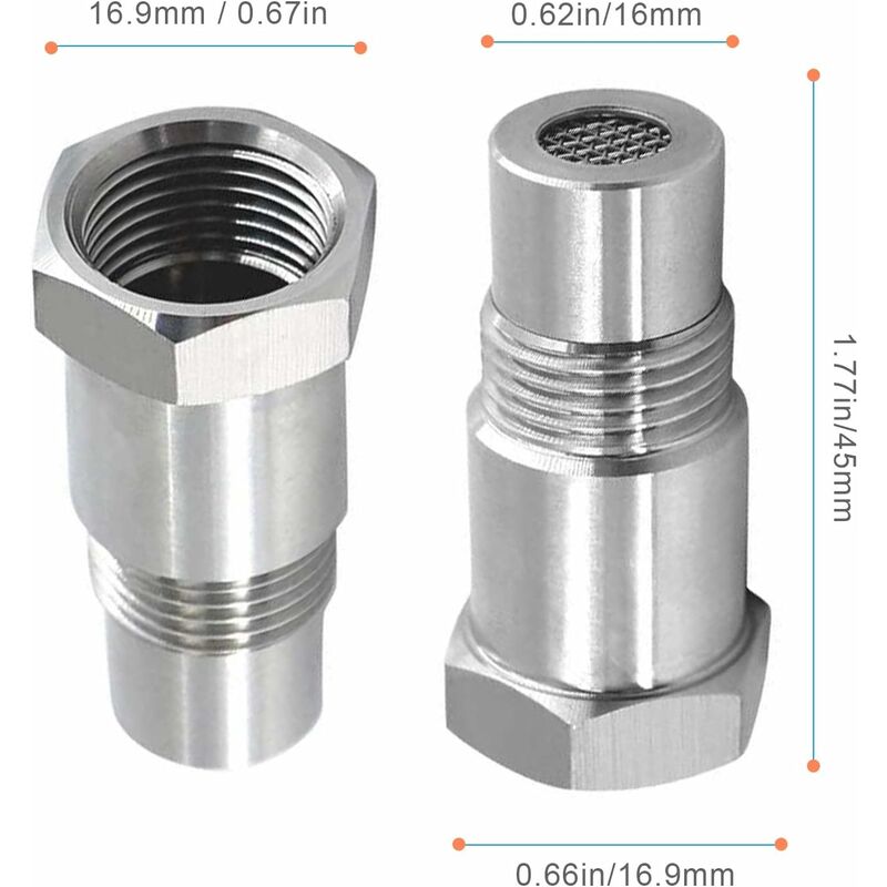 2 pcs Oxygen Sensor Extender Spacer Extension For Car Engine Exhaust Systems M18 X1.5, 45Mm Lambda Sensor