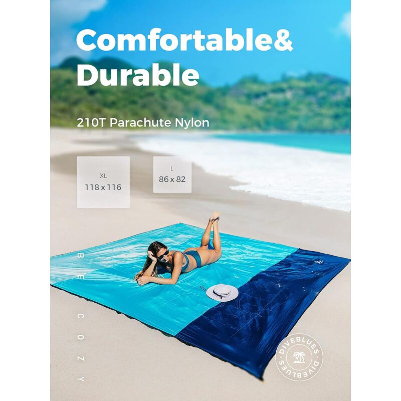 Beach Blanket 210 X 200Cm Large Waterproof Sandproof Picnic Blanket For Travel Camping Holidays Etc.