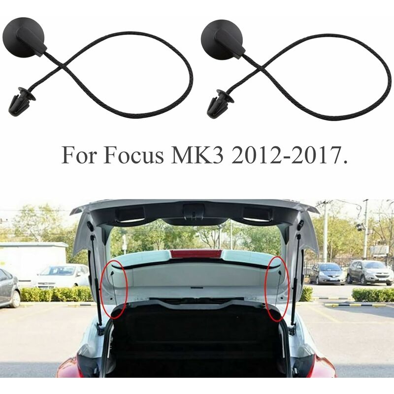 2 pcs Rear Parcel Shelf Tie Down Cords Compatible With Ford Focus Mk3 2012-2017 Cv6Z5846538A Bm51A46538Aa