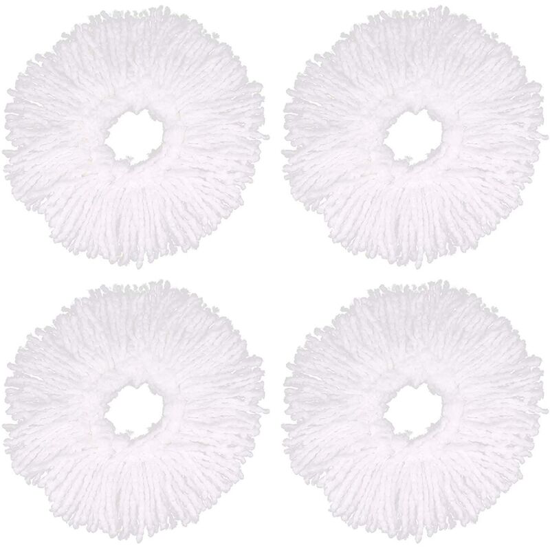4 pcs Microfiber Mop Heads, ROund Replacement Mop Heads 360 ROtation Mop Heads For Floor Cleaning (Diameter 16Cm)