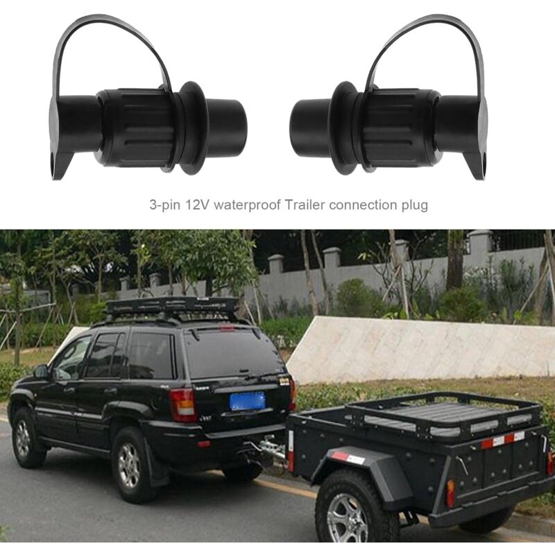 2 pcs 3 Pin 12V Power Sockets For Trailer Tractor Machinery Vehicle Rv Caravan Truck Motorhome Boat With Waterproof