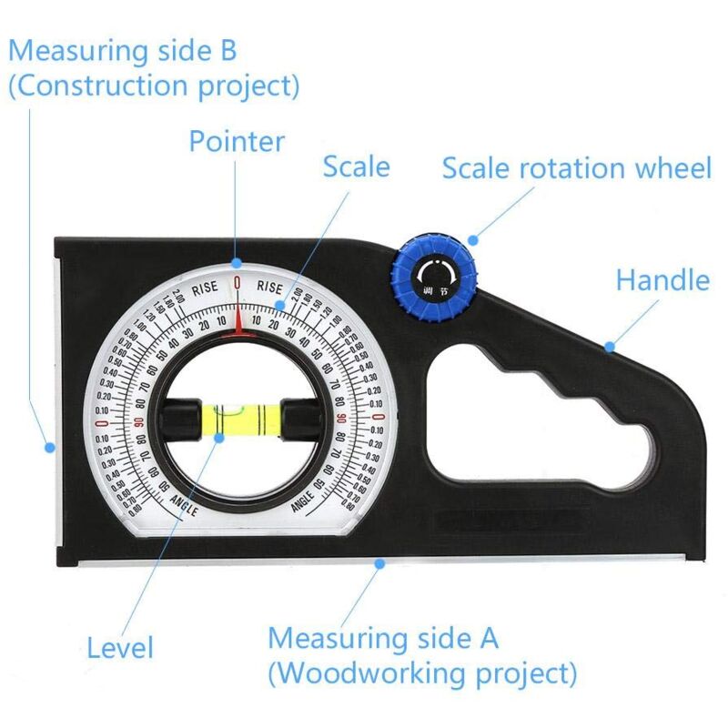 Inclinometer Universal Slope Measuring Ruler Multifunction Angle Meter Engineering Horizontal Measuring Angle
