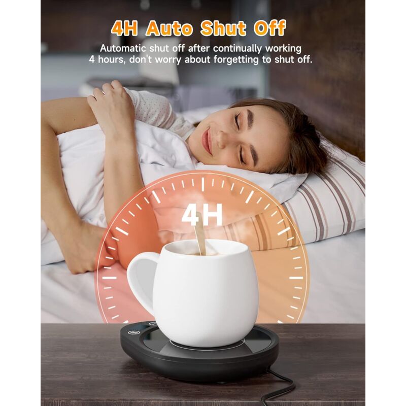Coffee Mug Warmer With 3 Temperature Settings Electric Beverage Warmer Auto Shut-Off, Coffee, Tea And Milk Warmer For