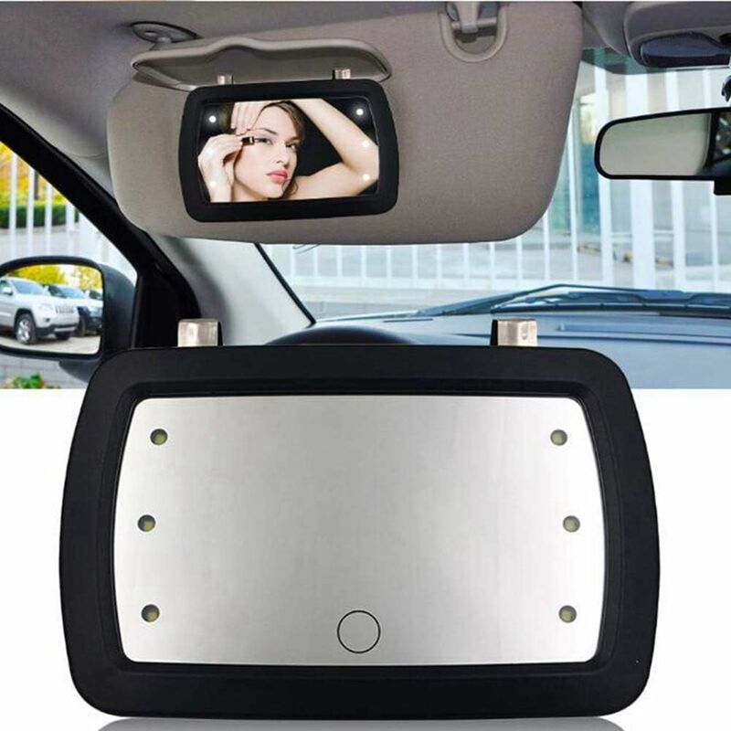 Car Sun Visor Mirror, 6 LED Vanity Mirror Automotive Makeup Mirror Cosmetic Mirror With Touch Screen For Car Truck Suv