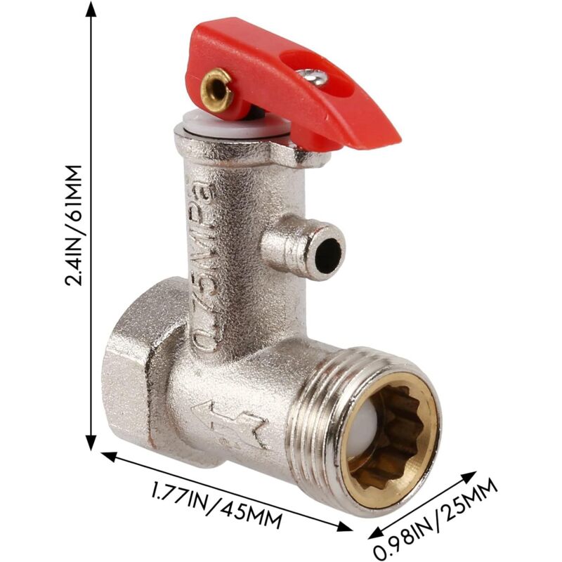 1/2 Pt Sleeve Electric Water Boiler Safety Valve 0.75Mpa Temperature And Pressure Relief Valve For Water Heater System