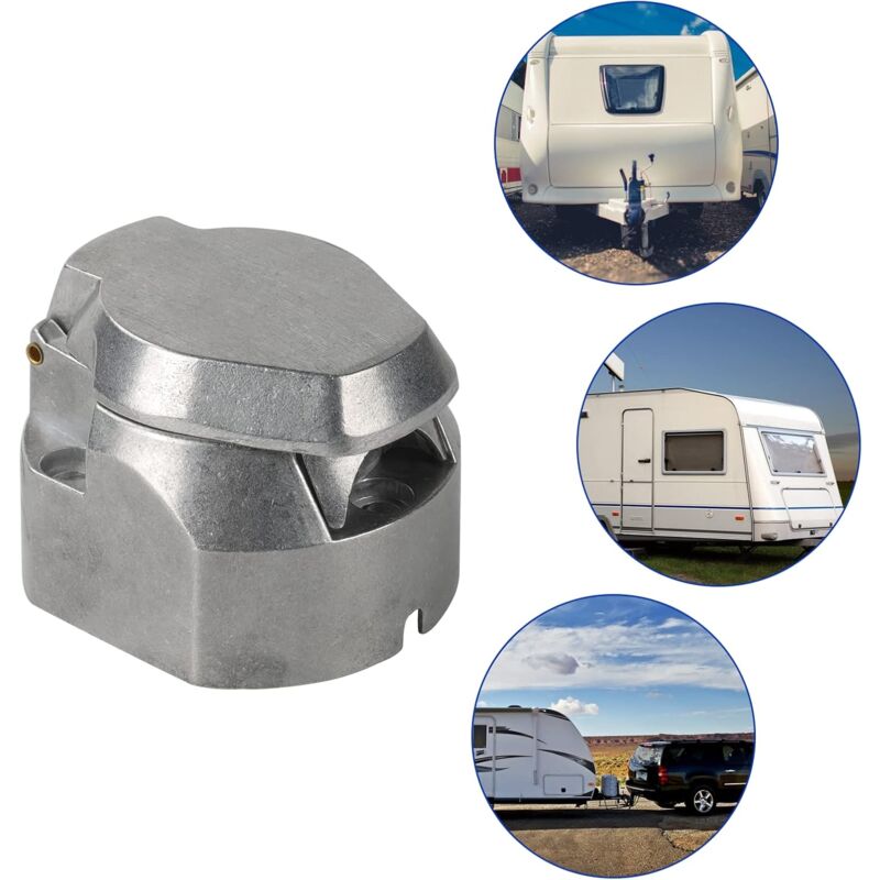 7 Pin Aluminum Alloy 7 Pin Electrical Trailer Socket Car Light Connectors For Boats, Caravans, Motorhomes Or Other
