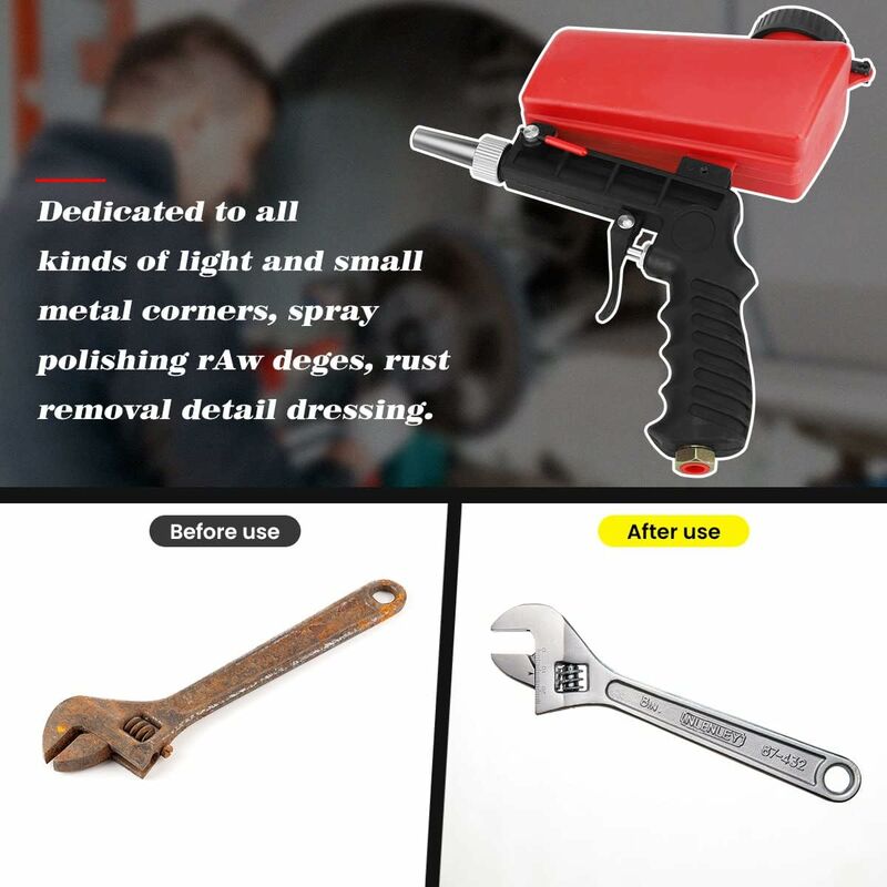 Sandblasting Gun, Portable Sandblaster Pneumatic Sandblaster, Pneumatic Sandblasting Gun With Hopper For Removing Paint