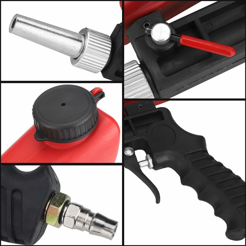 Sandblasting Gun, Portable Sandblaster Pneumatic Sandblaster, Pneumatic Sandblasting Gun With Hopper For Removing Paint