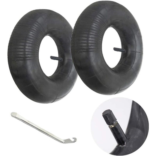 2 Pieces 3.50/4.00-6 Inner Tube Tire Wheel 3.50/4.00-6 Innertube Wheelbarrow Rubber Valve 6