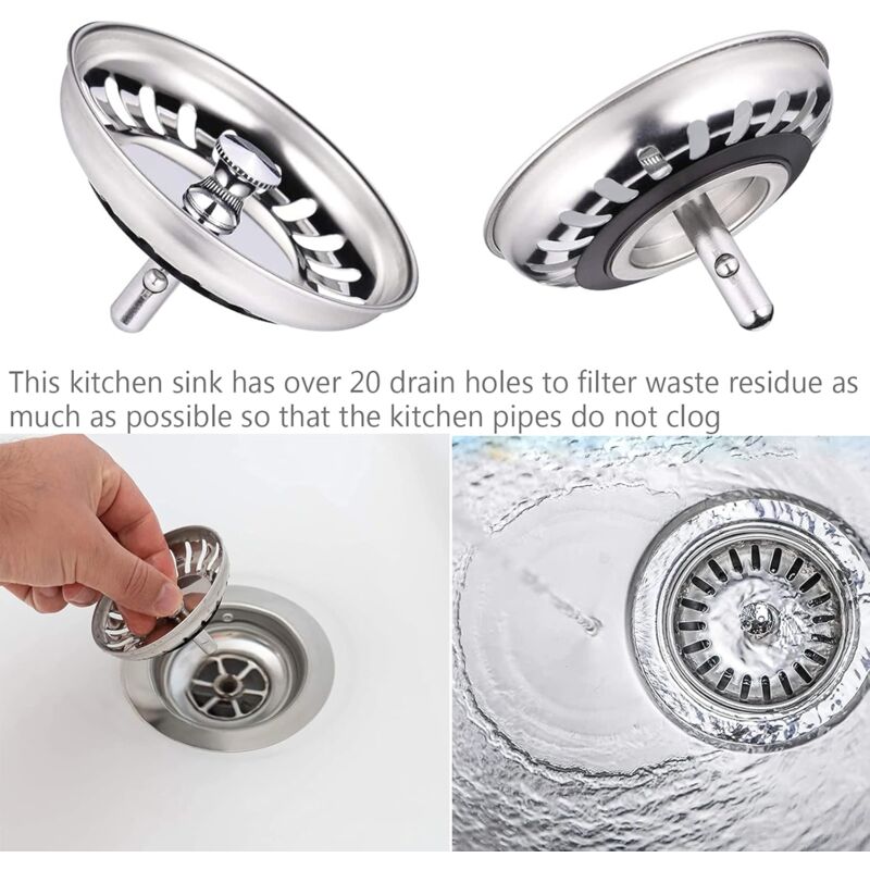 Kitchen Sink Filter, Sink Stopper, Stainless Steel Sink Filter, Stainless Steel Sink Stopper, Compatible With Most