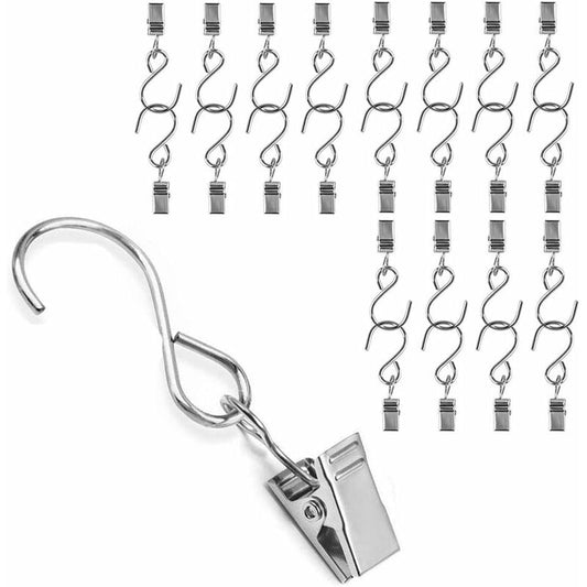 25 pcs Metal Curtain Hooks Hanging Clips For Curtain Party String Lights Outdoor Activity Wire Home Decoration