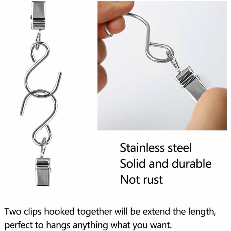 25 pcs Metal Curtain Hooks Hanging Clips For Curtain Party String Lights Outdoor Activity Wire Home Decoration