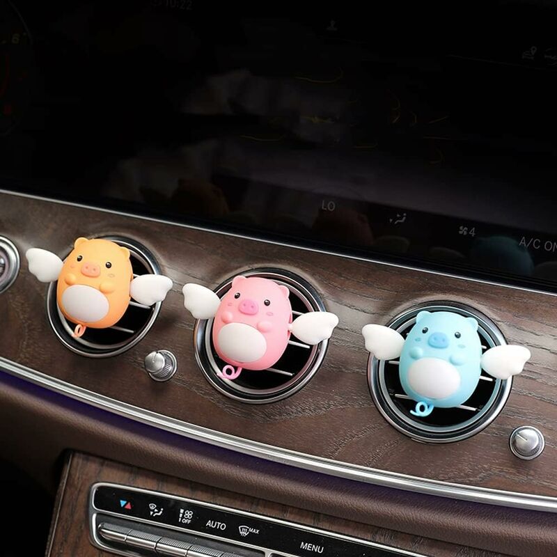 Car Vent Clip Pig Decoration, Cute Car Air Conditioning Vent Clip Air Outlet Clip Car Diffuser Charm For Most