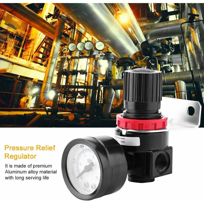 1 pcs Air Pressure Regulator Ar2000 G1/4 Pneumatic Control Compressor With Gauge