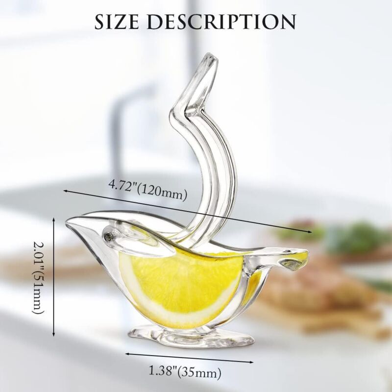 Deluxe Design Individual Lemon Squeezer, Manual Lemon Juicer Hand Press Acrylic Tableware Transparent Serving Dishes (2
