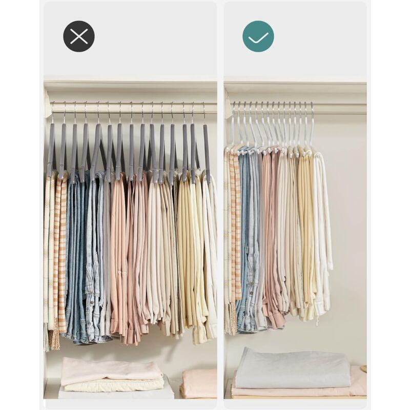 20 Pack Metal Trouser Hangers, Open End Hanger, Non-Slip Coating, Space Saving, 35Cm Length, White