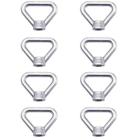 Lifting Eye Nut 8 pcs M8 Ring Nut Screw Nut Silver 304 Stainless Steel Triangle Ring Nut Lifting Ring Eye Nut Fastener