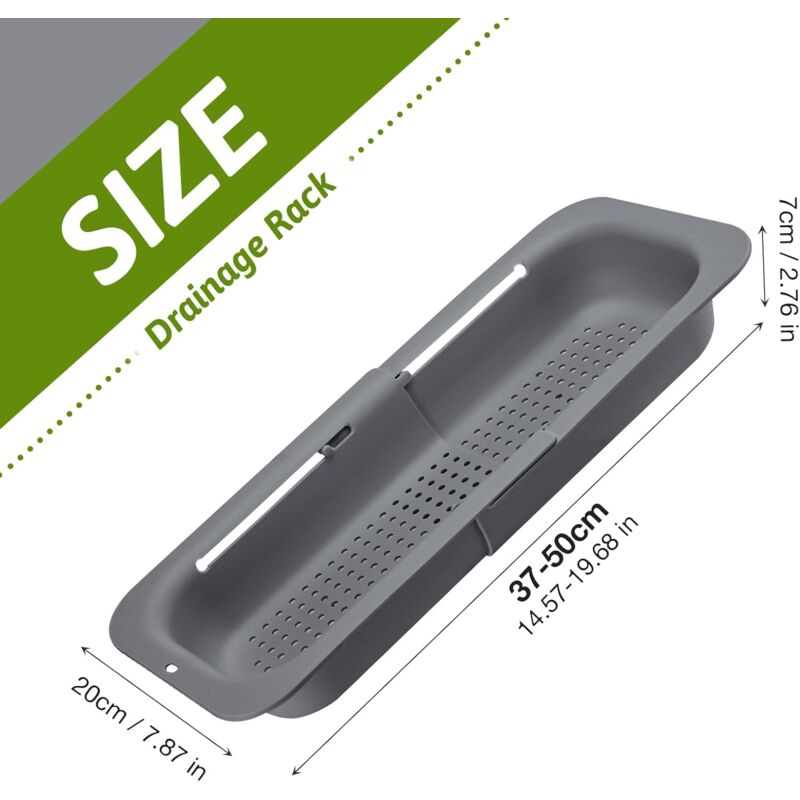 Expandable Sink Strainer - Food Grade Pp Material - Effective Drainage Holes - Quick Drying Rack For Dishes - Easy To