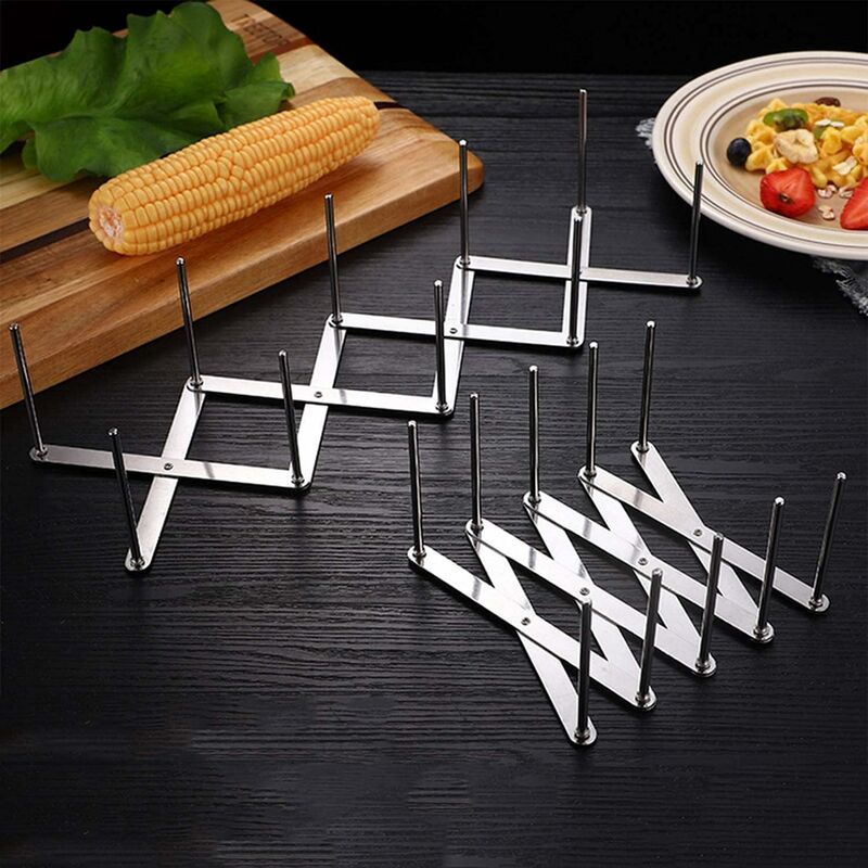 2 pcs Stainless Steel Lid Rack, Kitchen Utensil Organizer, Adjustable Design Lid Holder For Storing Pots, Glass Lids,