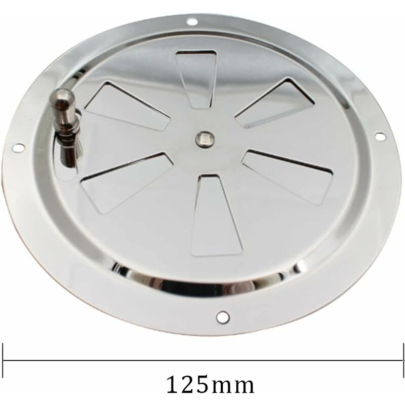 ROund Ventilation Grille, Adjustable Air Vent Stainless Steel Air Vent Air Inlet And Exhaust 125Mm