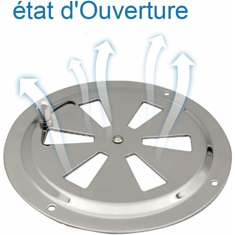 ROund Ventilation Grille, Adjustable Air Vent Stainless Steel Air Vent Air Inlet And Exhaust 125Mm