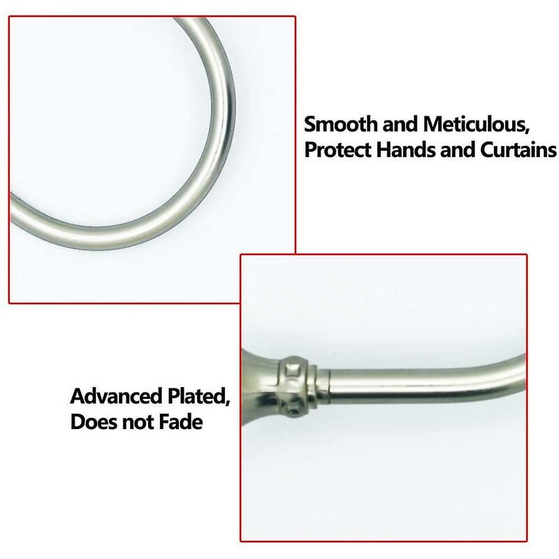 Curtain Tiebacks Wall Hooks U Metal Curtain Tiebacks, Metallic Curtain 2 Pack (Silver)