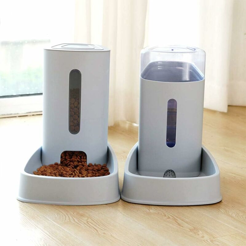 Automatic Water/Dog Feeder Fountain - 3.8L X 2 Pieces - Dog/Cat/Dog Food Feeders And Waterers Accessories Cat/Dog/Pet