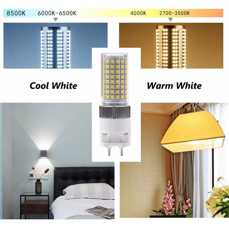 G12 LED Bulb 16W Natural White, Bi-Pin Corn Bulb, 4000K 1600 Lumen Ceiling Light Floodlight For Home Street Garage