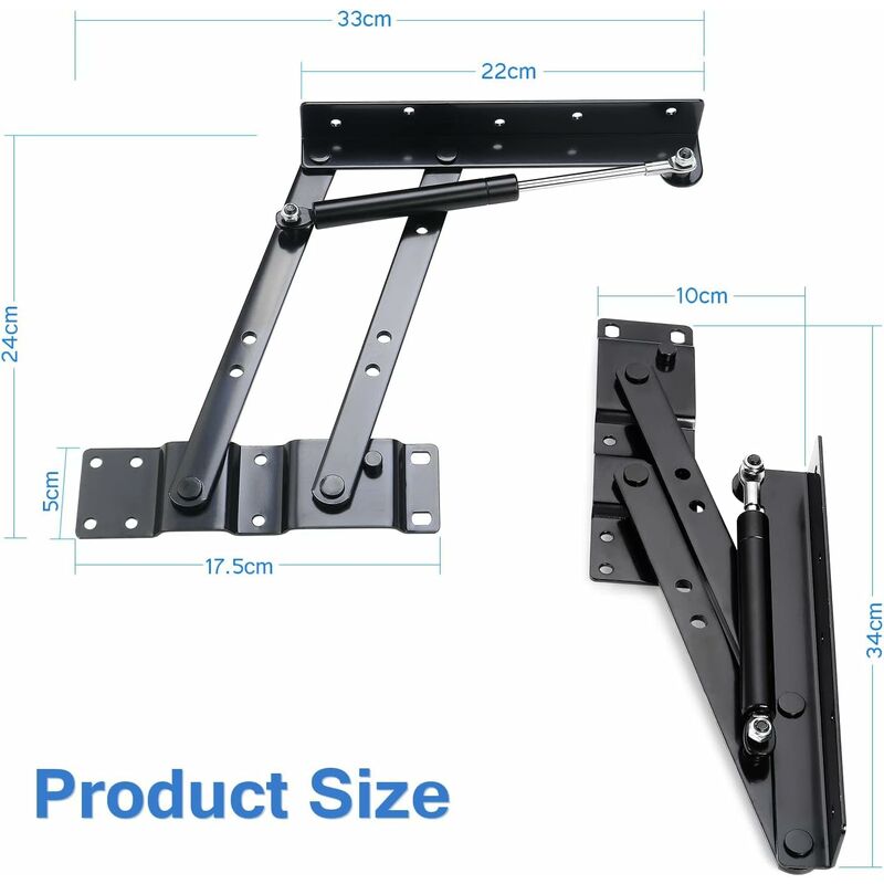 2 pcs Lift-Up Coffee Table Hinge, Heavy Duty Lift-Up Coffee Table Mechanism, Lift Up Spring Hinge For Coffee Table