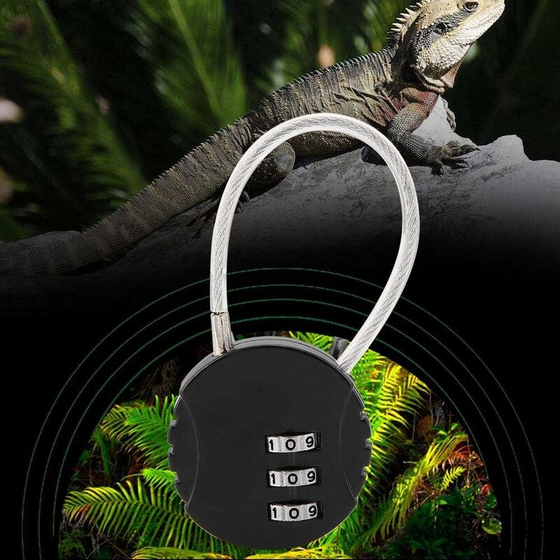 Security Padlock, Combination Lock Code Lock Travel Lock With Steel Cable 3 Digit Luggage Lock For Suitcases And