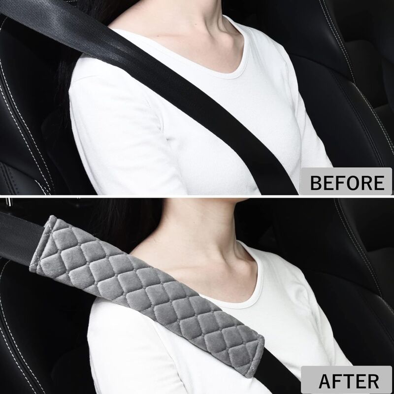 Car Seat Belt Protector Cushion Auto Seat Belt Comfort Travel Pads Pack Of 2
