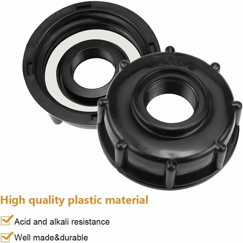 2 pcs Ibc Tank Adapter 3/4 Inch Ibc Garden Hose Adapter Ibc Tank S60X6 Plastic Water Tank Lid Adapter For Ibc Cube 1000