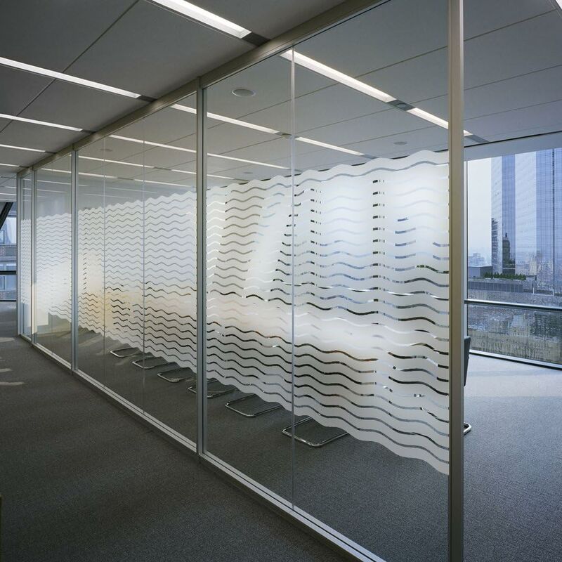 Privacy Window Film Frosted Self-Adhesive Window Sticker No Glue Static Cling Glass Film Opaque Uv Protection Wave