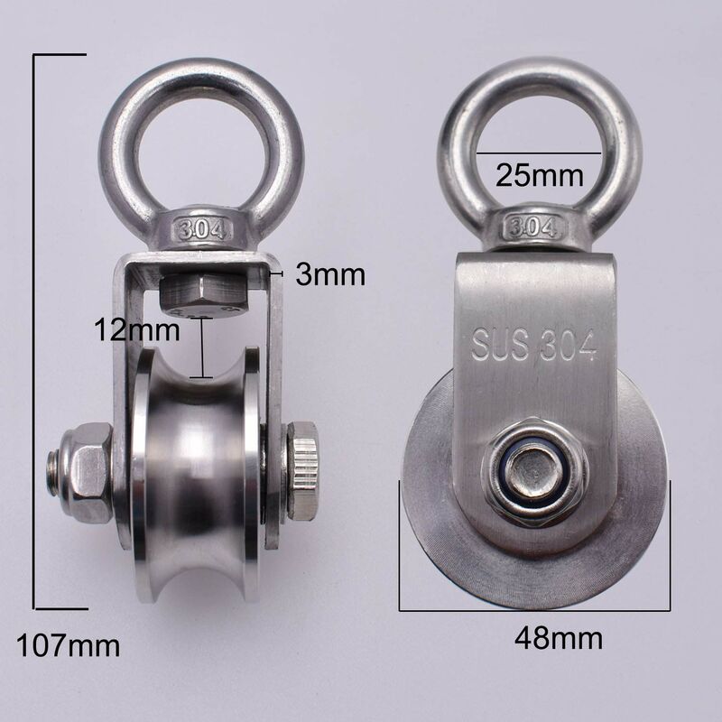 304 Stainless Steel ROpe Pulley Block, Max Load 200Kg