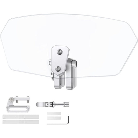 Motorcycle Windshield Adjustable Clip On Windscreen Extension Spoiler Wind Deflector For Motorcycle-Transparent